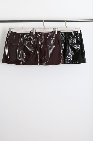 Vinyl Burgundy Skirt