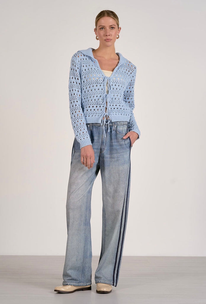 Charlotte Open Knit Tie Sweater
