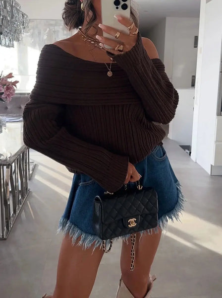 Bustier Sweater in Bordeaux