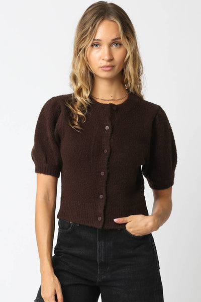 June Knit Top: Dk Brown