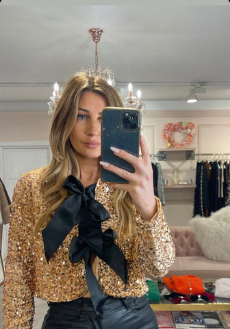 Sabrina Sequin Bow Top