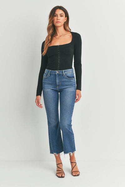 Vintage Cropped Flare Dark Denim
