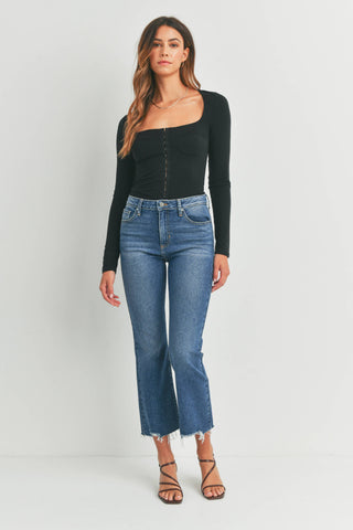 Vintage Cropped Flare Dark Denim