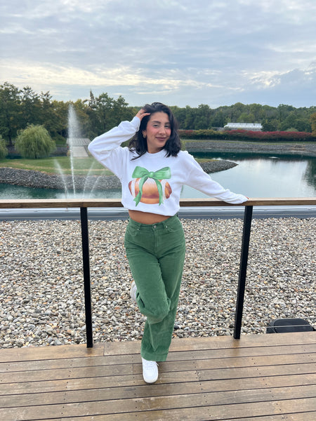 Gia Large Football & Bow Sweatshirt Jets