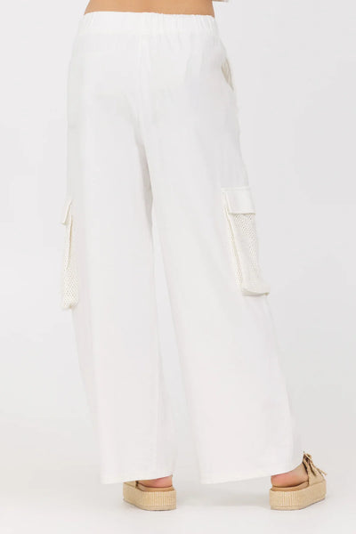 Jersey Knit Open Crochet Cargo Pants