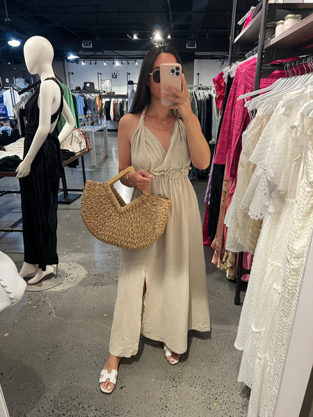 Cotton Gauze Halter Maxi