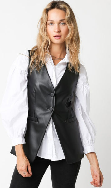 Cindy Faux Leather Vest