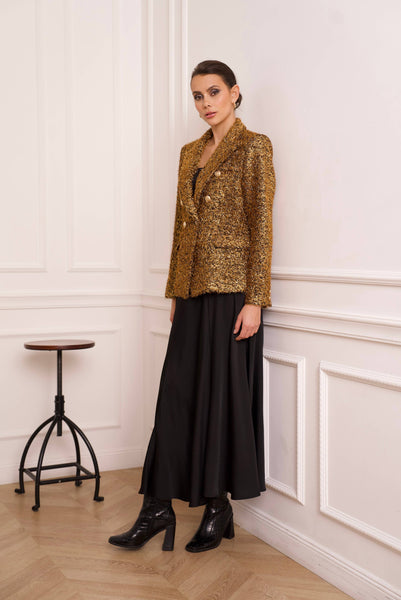 Festive fitted glitter blazer