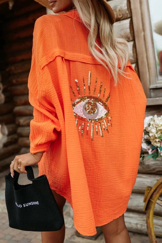 Evil Eye Shirt in Orange
