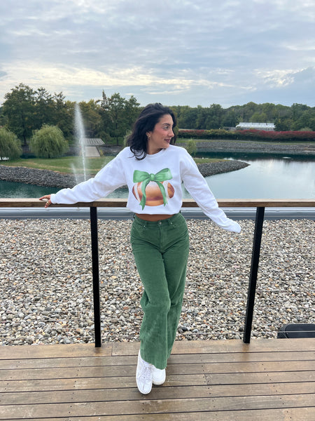 Gia Large Football & Bow Sweatshirt Jets