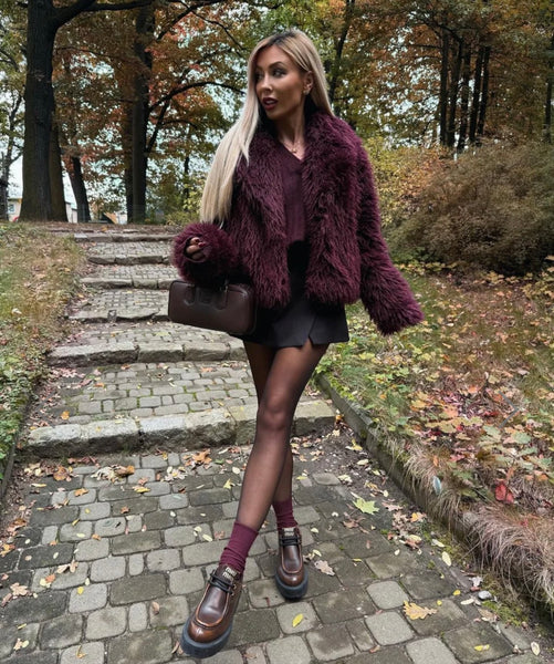 Mia Burgundy Coat