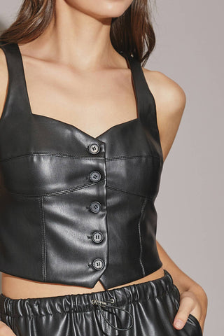 BUTTON FRONT VEST TOP