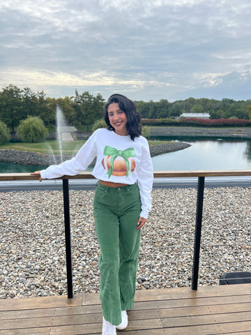 Gia Large Football & Bow Sweatshirt Jets