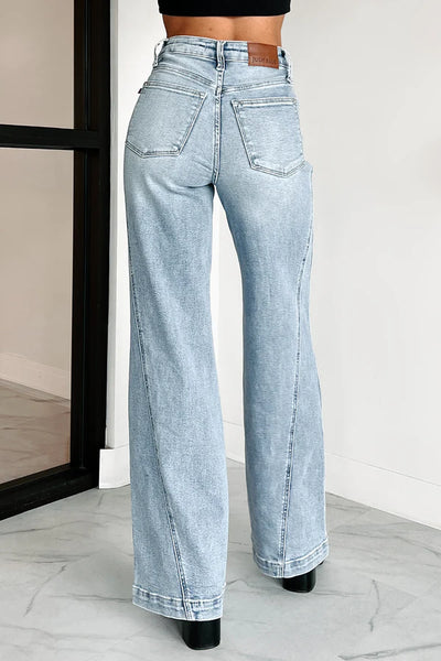 Side Inseam Wide Leg Denim
