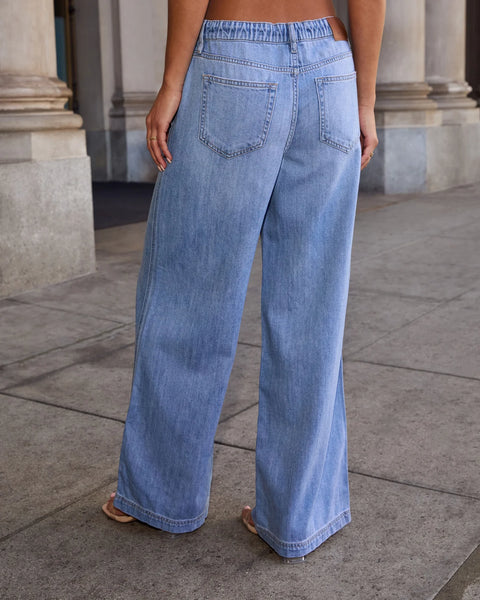 Romi Wide Leg Denim Sweatpants