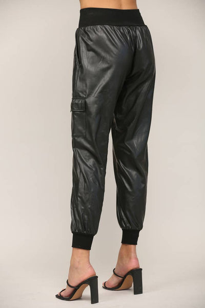 Faux Leather Joggers