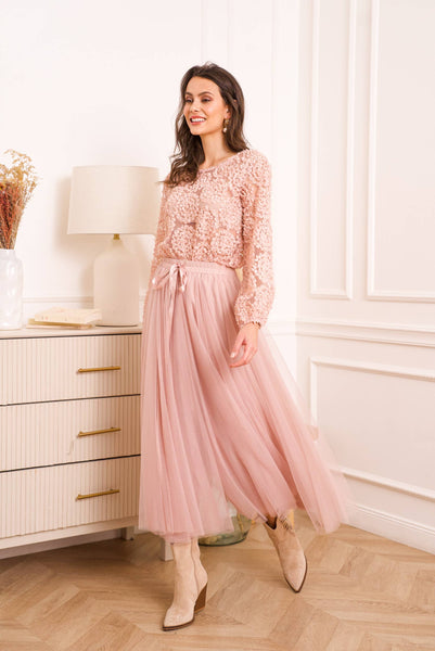 Aria tulle skirt  Old rose