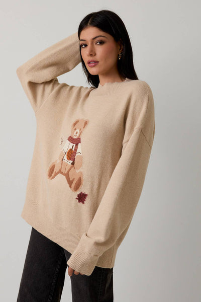 Cozy Teddy Bear Sweater – Oat