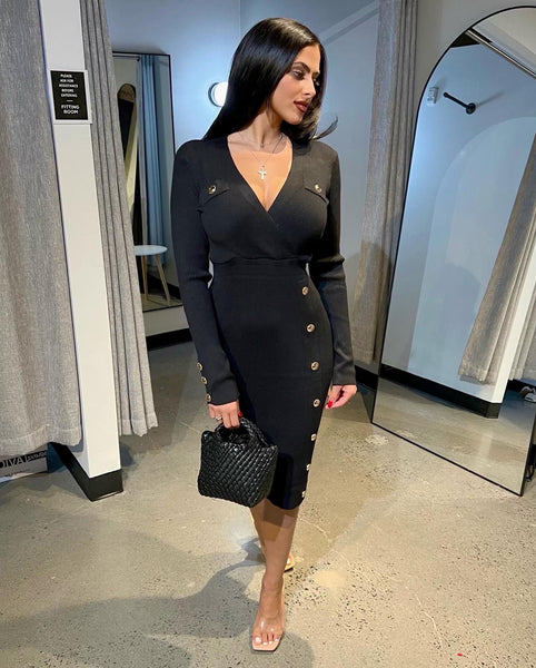 Paris Balmain Button Dress
