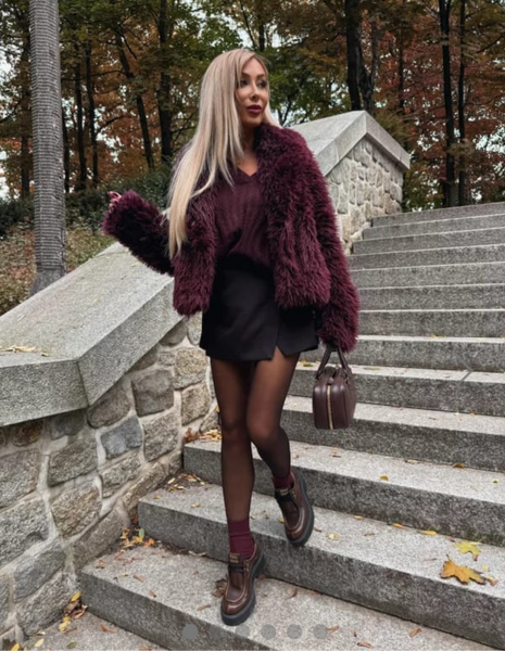Mia Burgundy Coat