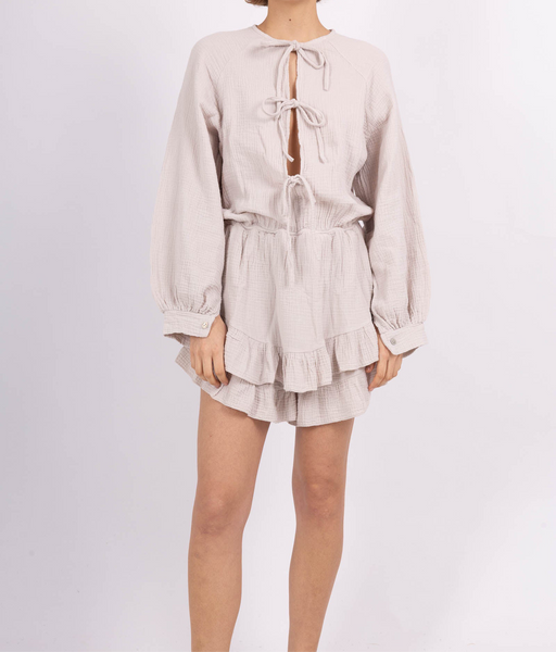 Italy Tie Up Gauze Romper