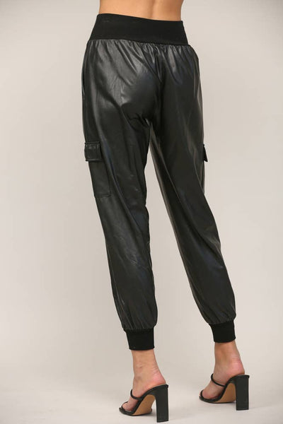 Faux Leather Joggers