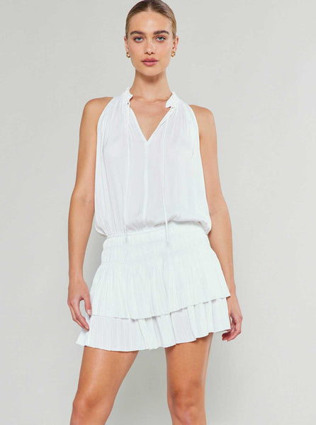 Sleeveless Pleated Dress: Pastel Pink