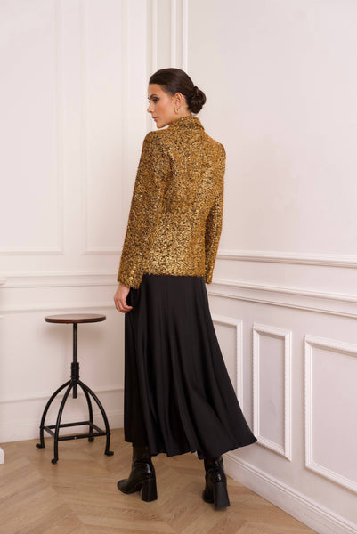 Festive fitted glitter blazer