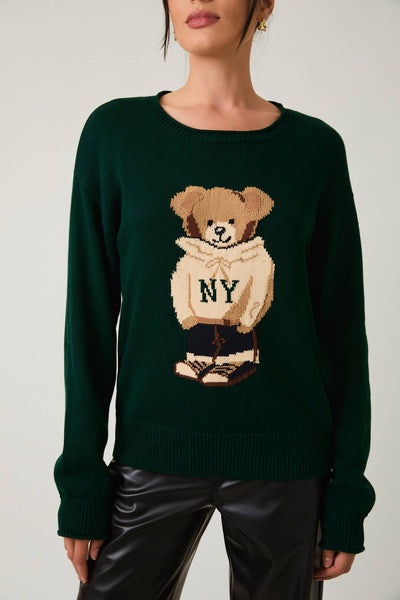 NY Jets Bear Knit Pullover