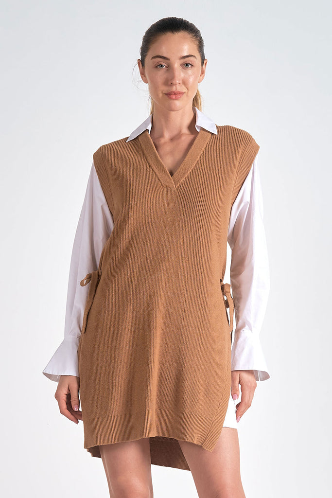 Nia Mixed Media Sweater Dress Nia Mixed Media Sweater Dress