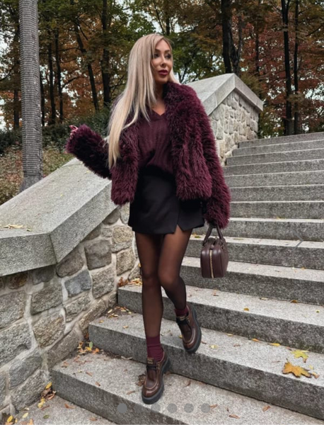 Mia Burgundy Coat