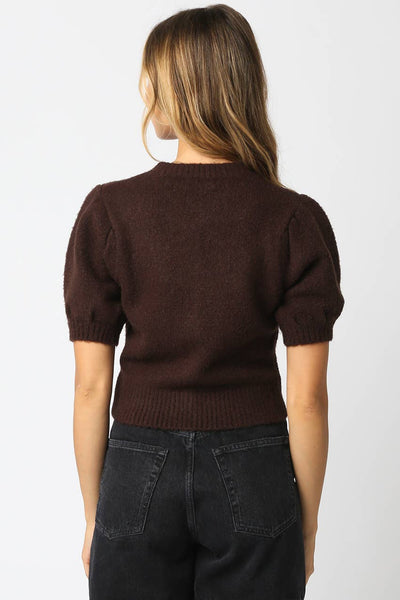 June Knit Top: Dk Brown