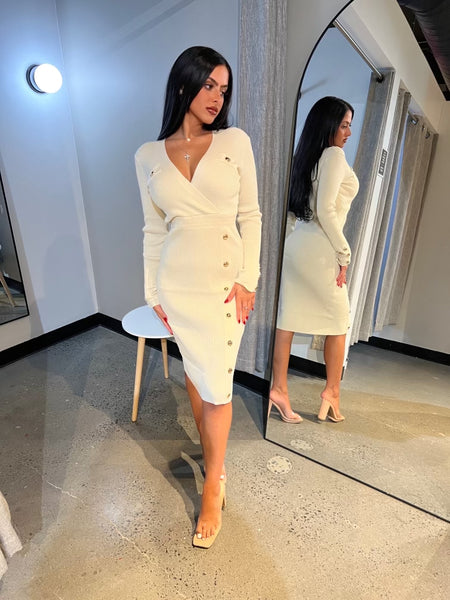 Paris Balmain Button Dress