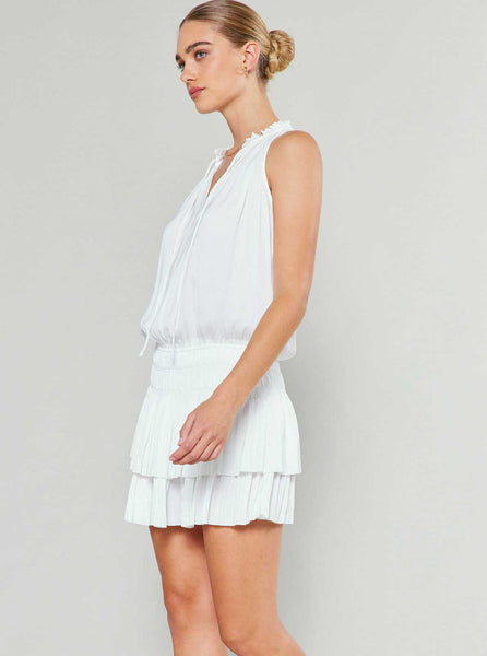 Sleeveless Pleated Dress: Pastel Pink
