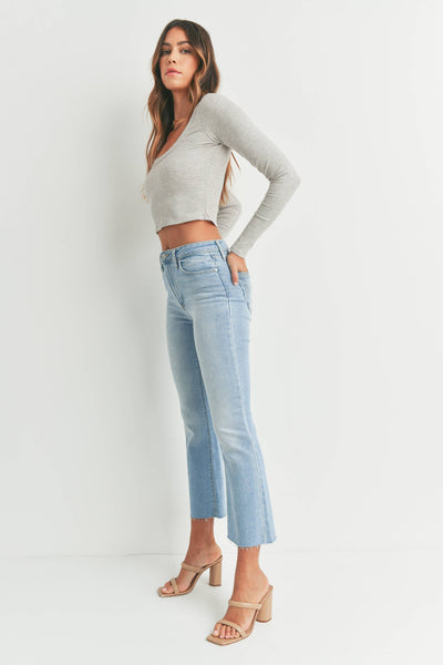 Hessa High Rise Tonal Crop Flare
