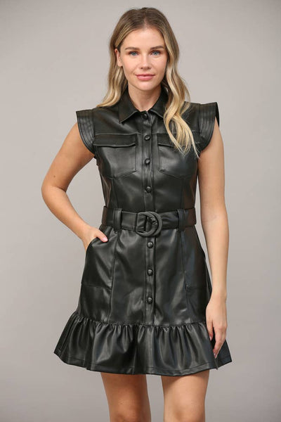 Ashlee Faux Leather dress