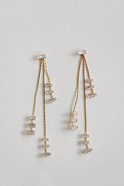 Cascading Diamond Holiday Tassel Statement Earrings
