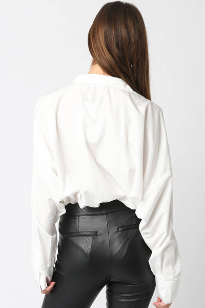 Brooki Collared Bodysuit: Brown