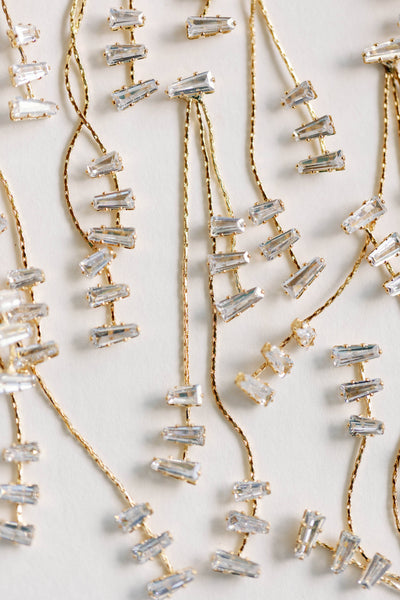 Cascading Diamond Holiday Tassel Statement Earrings