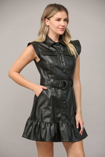 Ashlee Faux Leather dress