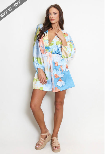 Floral Print Summer Kaftan Romper