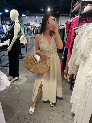 Cotton Gauze Halter Maxi