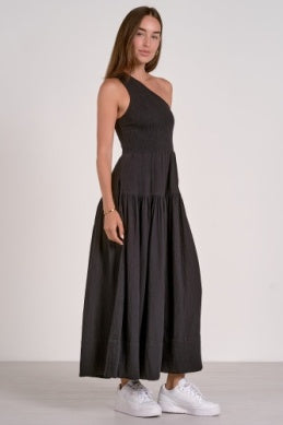 Zia One Shoulder Dress Black