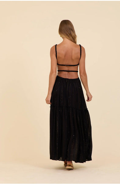 Black Scrunch Maxi Dress