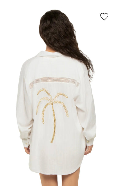 Golden Palm Tree Button Up