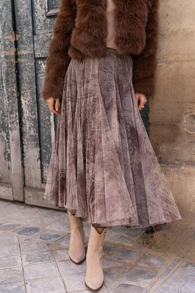 Amber Tulle Skirt Printed Toile de Jouy
