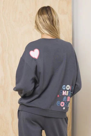 Printed Surf Wash Crew w/ Patches