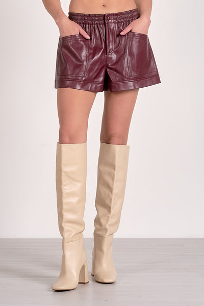 Vida Vegan Shorts in Plum