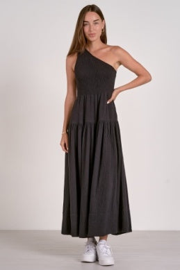 Zia One Shoulder Dress Black