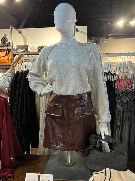 Vinyl Burgundy Skirt